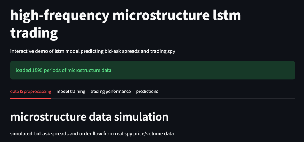 High-Frequency Microstructure LSTM